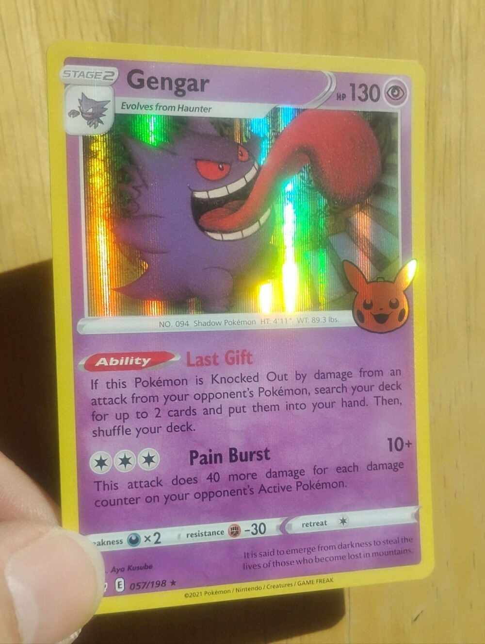 Mint Holo Gengar 057/198 Chilling Reign Trick or Trade Pokemon Card